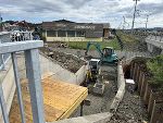Baustelle für die Geh- und Radwegunterführung in der Marktgemeinde Frauental