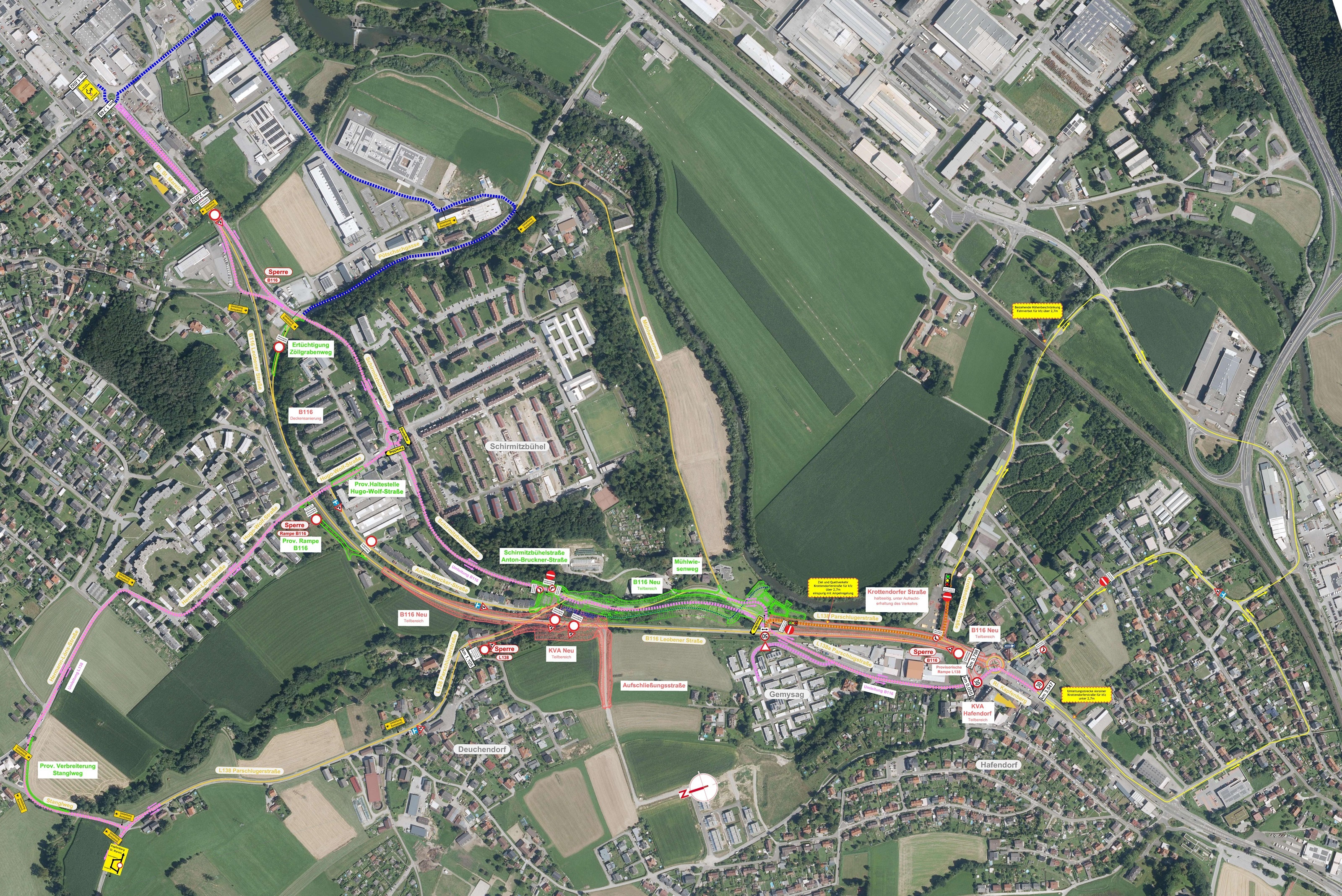 Verkehrsführung Bauphase 3a 2. Teil und 3b