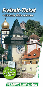 Cover Städtefolder/Freizeitticket © Verbundlinie Cover Städtefolder/Freizeitticket