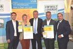 VCÖ-Experte Markus Gansterer, Barbara Muhr (Vorstand Holding Graz), Verkehrs- und Umweltlandesrat Anton Lang, Ingo Reisinger (Vizebgm. Weiz) und Gerhard Gobiet (ÖBB, v.l.).