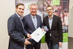 Dominik Gschaider, LR Anton Lang und Philipp Trantin (v.l.).