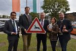 Für mehr Verkehrssicherheit und gegen Tierleid: Franz Zenz (Leiter Straßenerhaltungsdienst), Landesjägermeister Franz Mayr-Melnhof-Saurau, Anton Lang (Tierschutz-, und Verkehrslandesrat), Barbara Fiala-Köck (Tierschutzombudsfrau) und Wolfgang Steiner (Projektleiter, BOKU Wien) (v.l.)