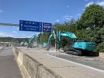Zwischen Vogau und Spielfeld wird auch heuer – so wie im Vorjahr auf der Richtungsfahrbahn Norden – die alte Betondecke abgebrochen und durch Asphalt ersetzt.  © ASFINAG