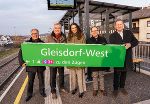 Peter Gspaltl (Geschäftsführer Verkehrsverbund Steiermark), LH-Stv. Anton Lang, Heike Krug-Leitold (Steiermarkbahn, Leitung Unternehmensentwicklung), Direktor Ronald Kiss (Steiermärkische Landesbahnen) und Gleisdorfs Vize-Bgm. Thomas Reiter (v.l.)